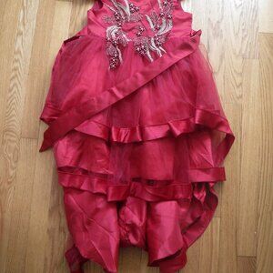 Girls Fancy Red Dress Size 140